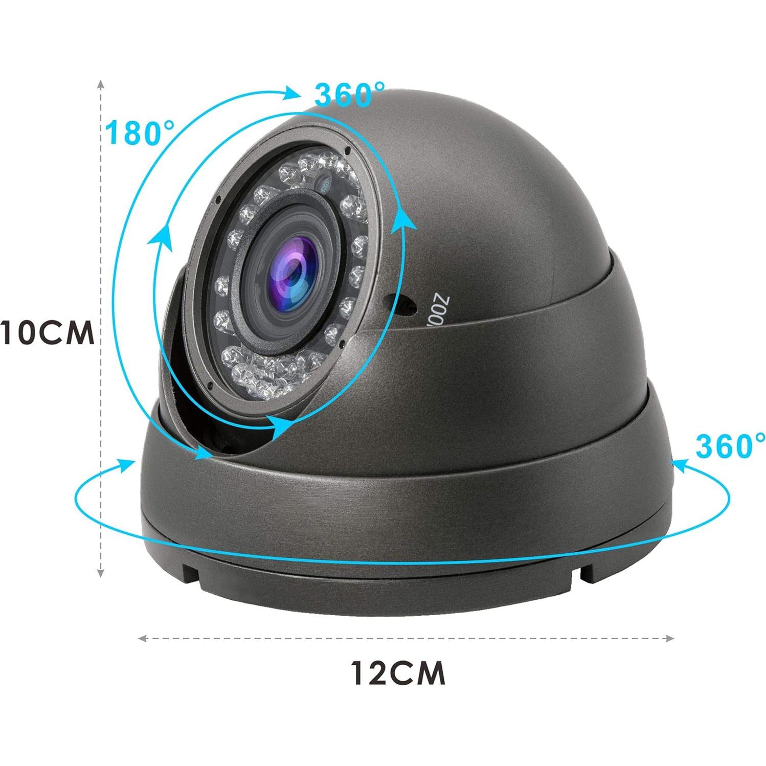 Cámara de Seguridad Híbrida Inwerang 5MP Domo Varifocal 2.8-12mm