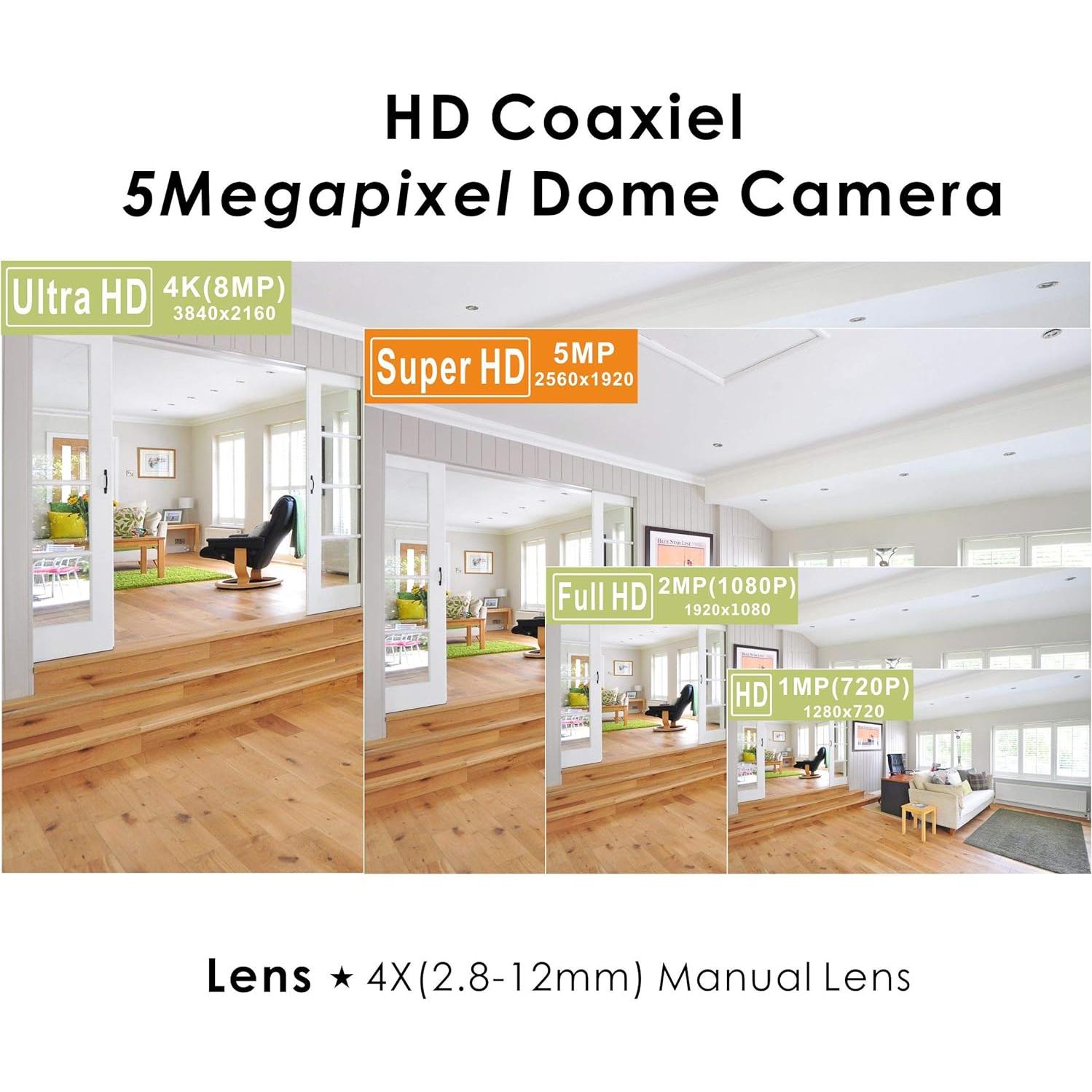 Cámara de Seguridad Híbrida Inwerang 5MP Domo Varifocal 2.8-12mm