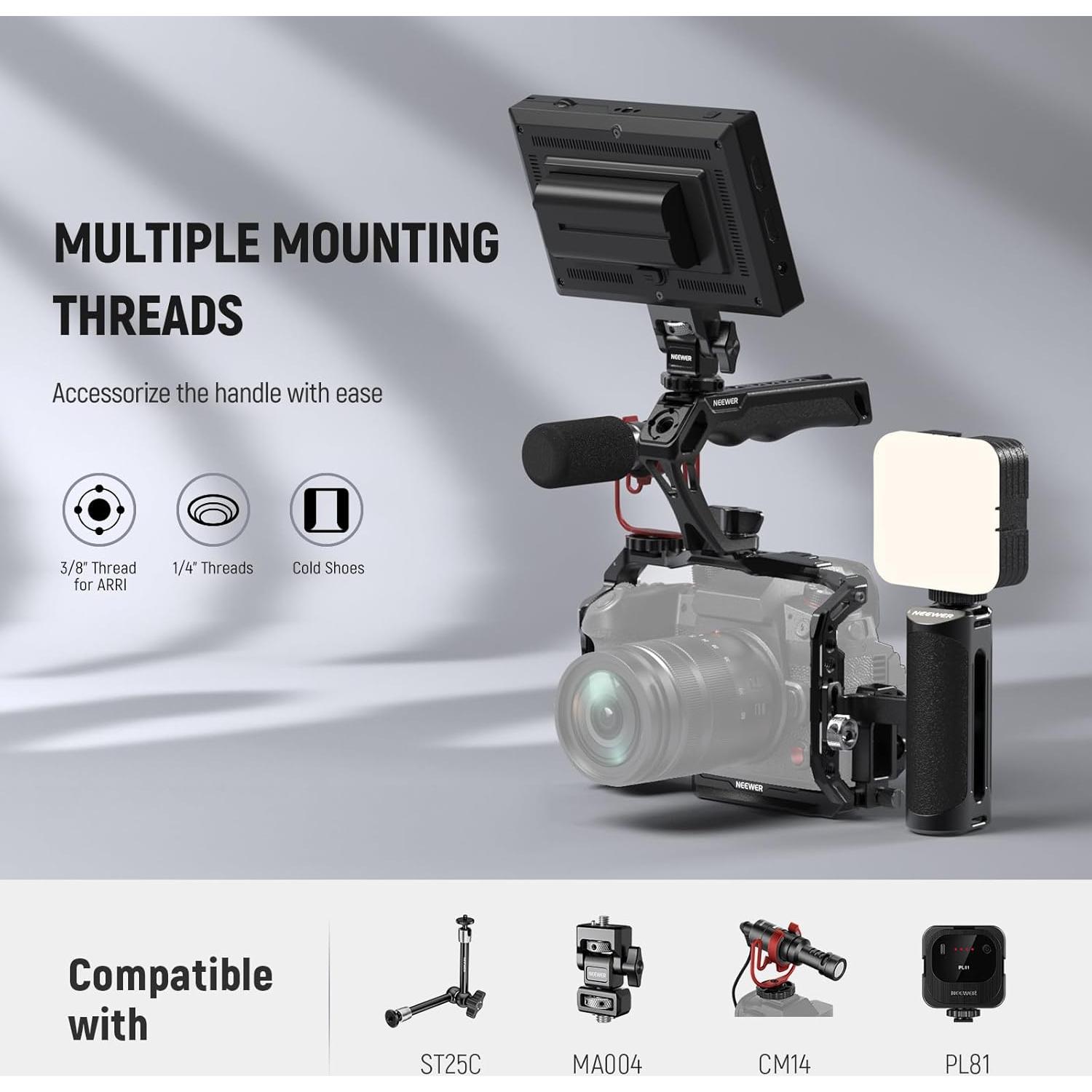 Mango Superior NEEWER CA107 con Tornillo 3/8" y Silicona