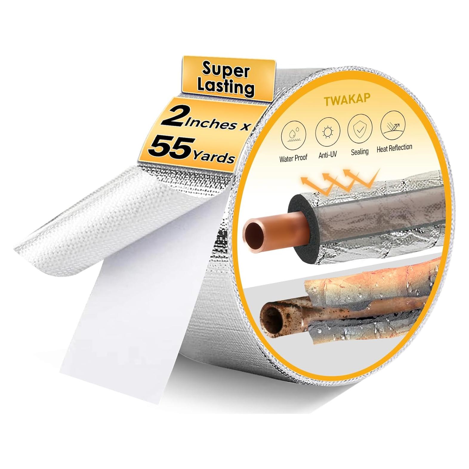 Cinta Aislante de Fibra de Vidrio TWAKAP 5cm x 50m Plata