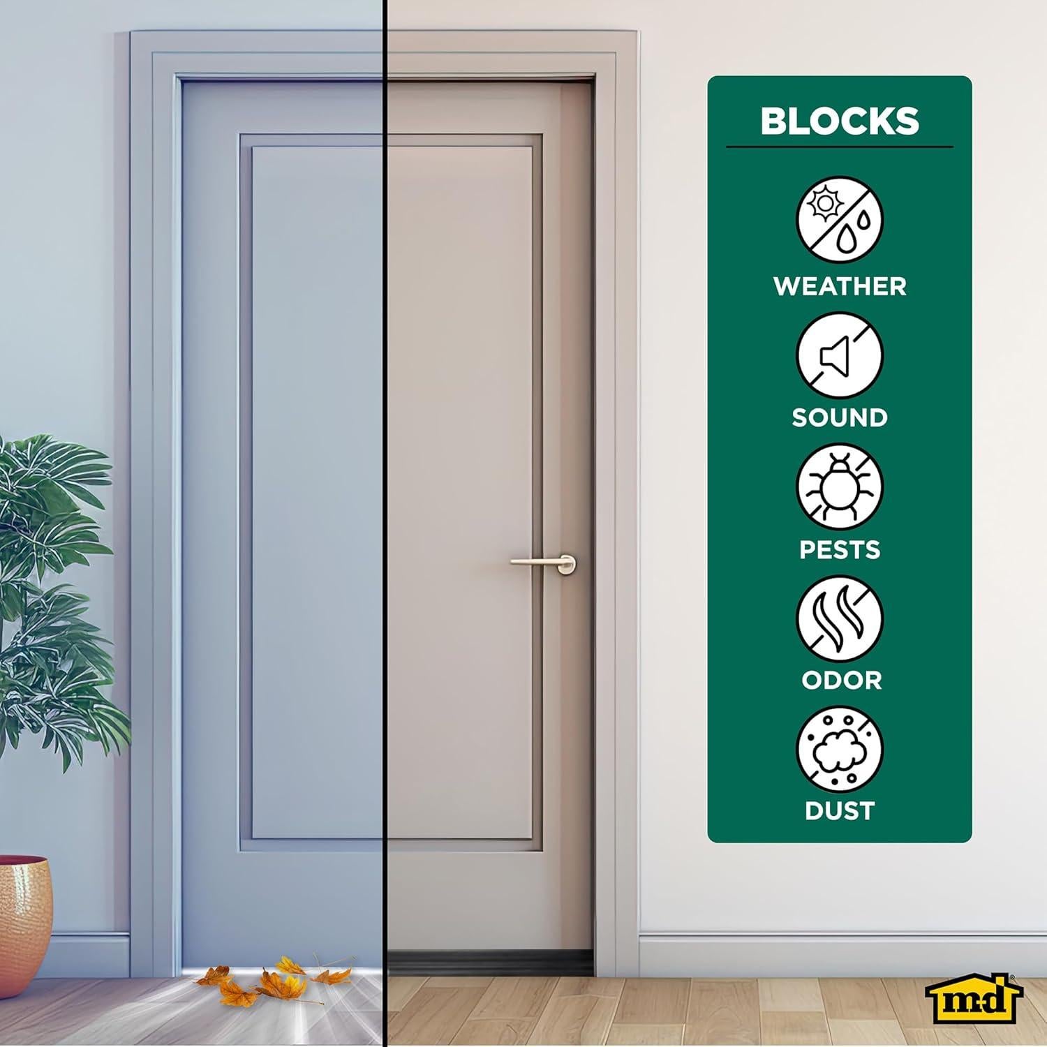 Barrera de Puerta de Silicona M-D 101.6 cm Autoadhesiva Negra