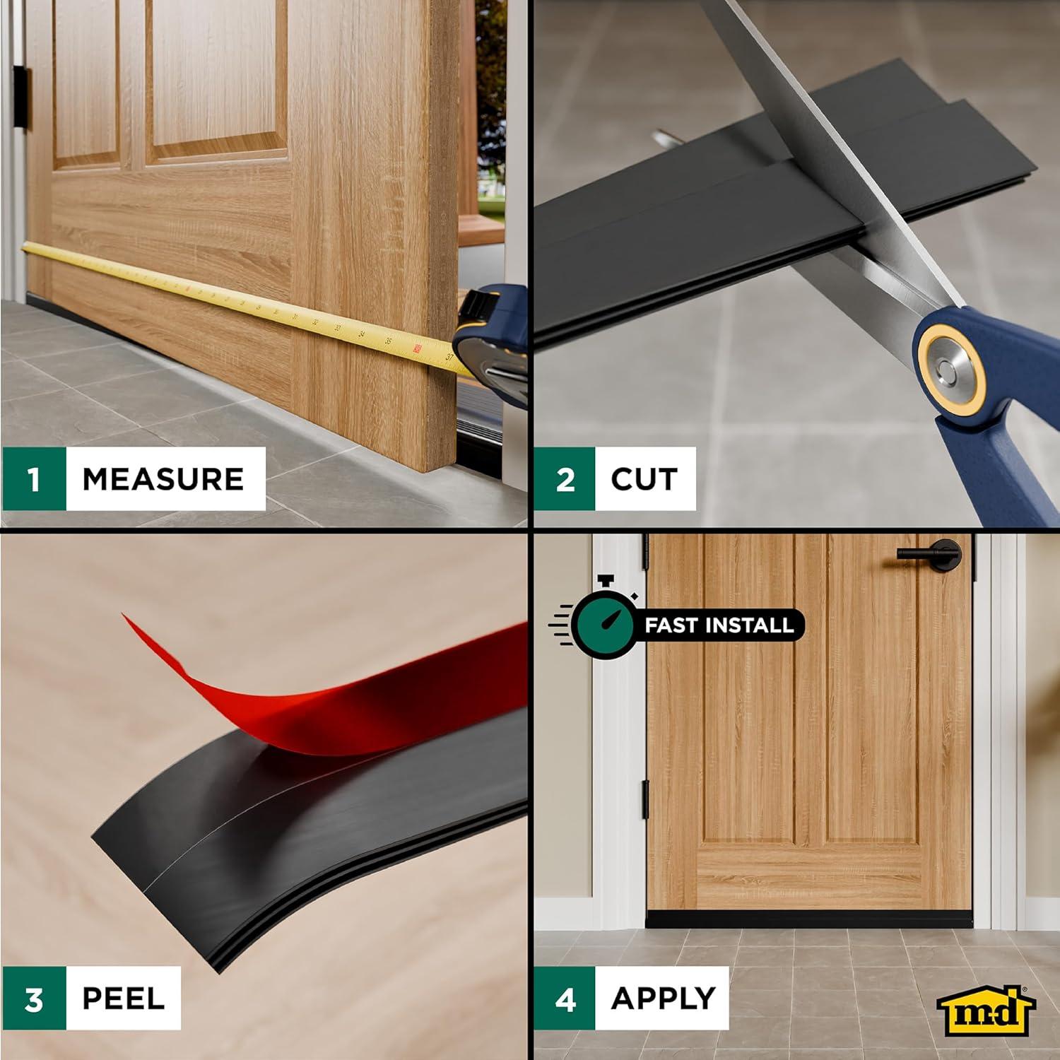 Barrera de Puerta de Silicona M-D 101.6 cm Autoadhesiva Negra