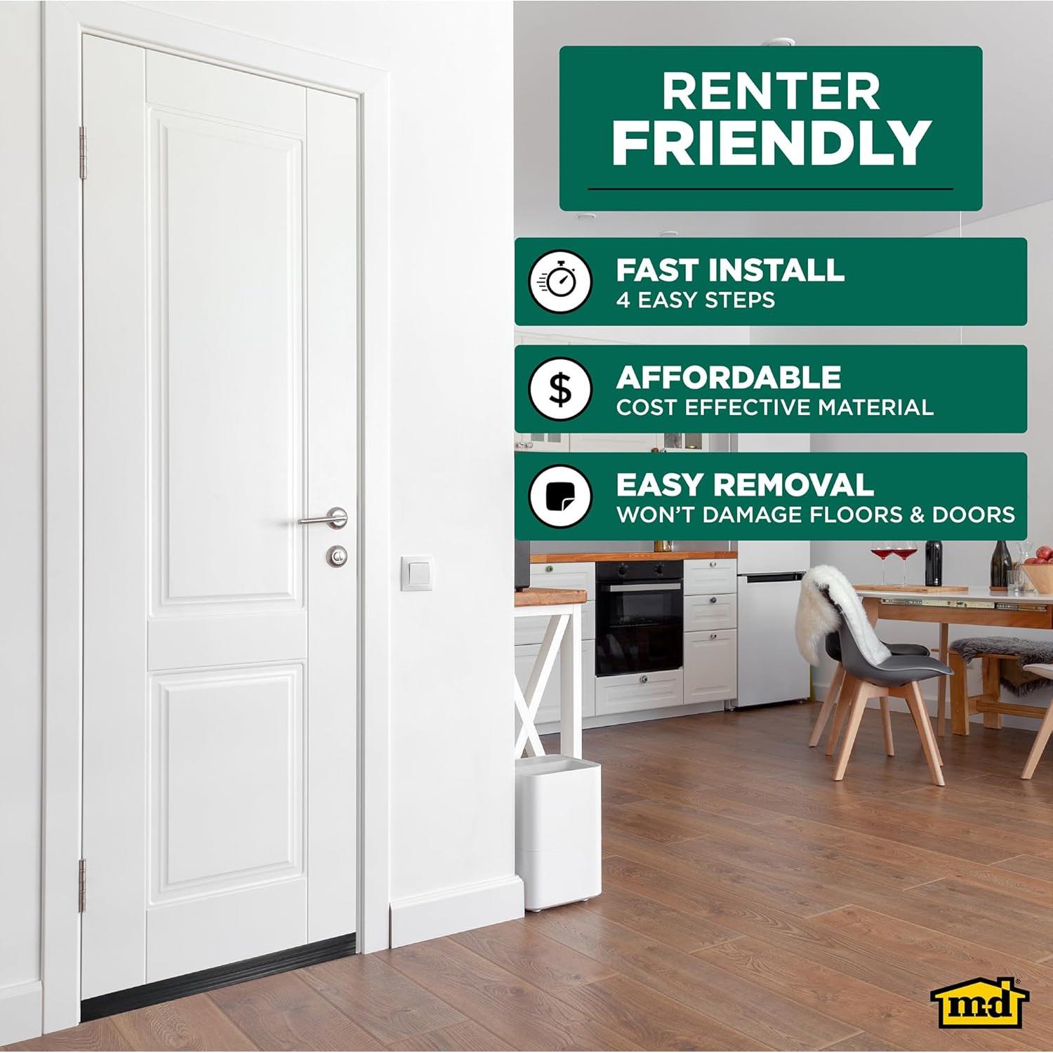 Barrera de Puerta de Silicona M-D 101.6 cm Autoadhesiva Negra