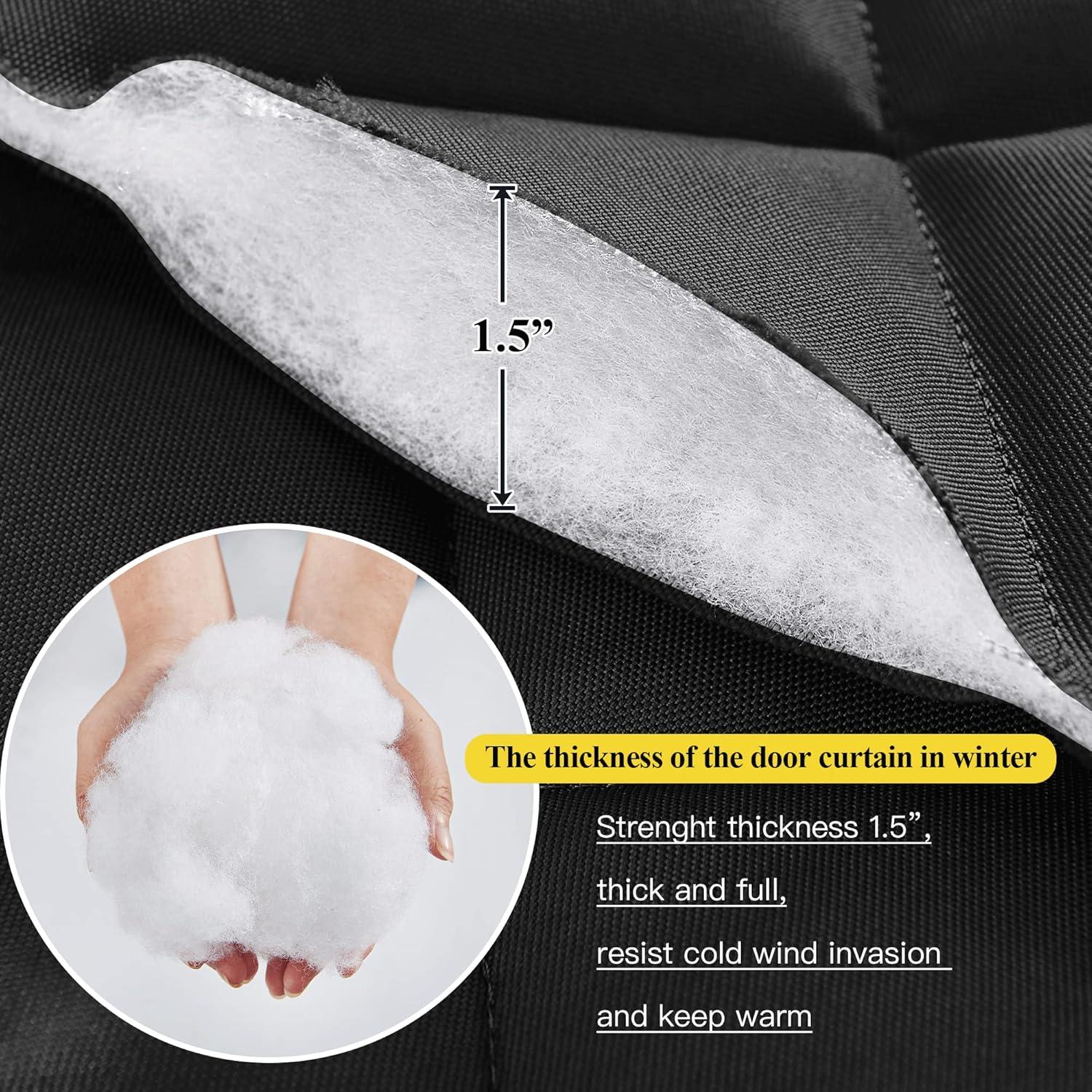 Cortina de Puerta Aislante NICETOWN 86.36x208.28cm Negra