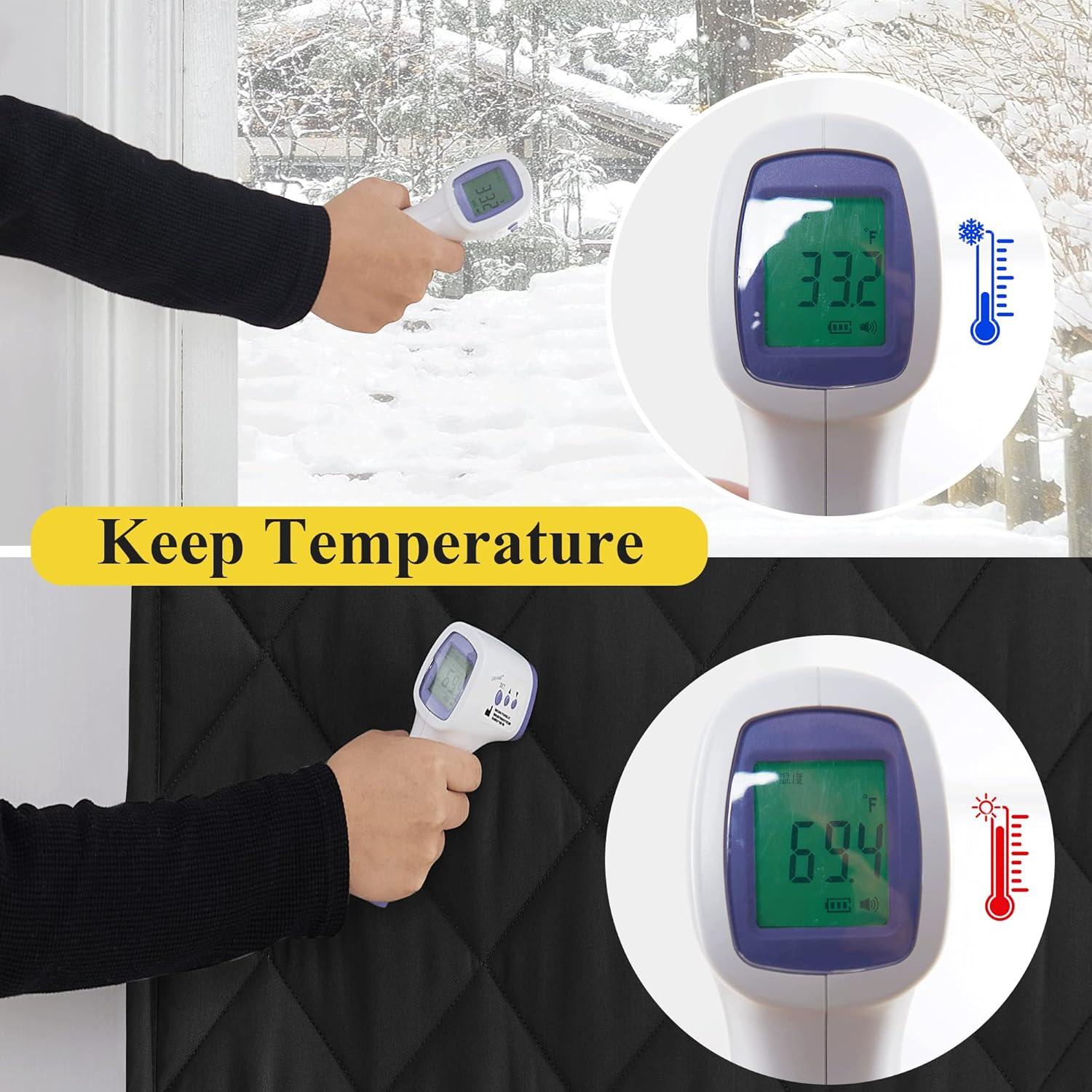 Cortina de Puerta Aislante NICETOWN 86.36x208.28cm Negra