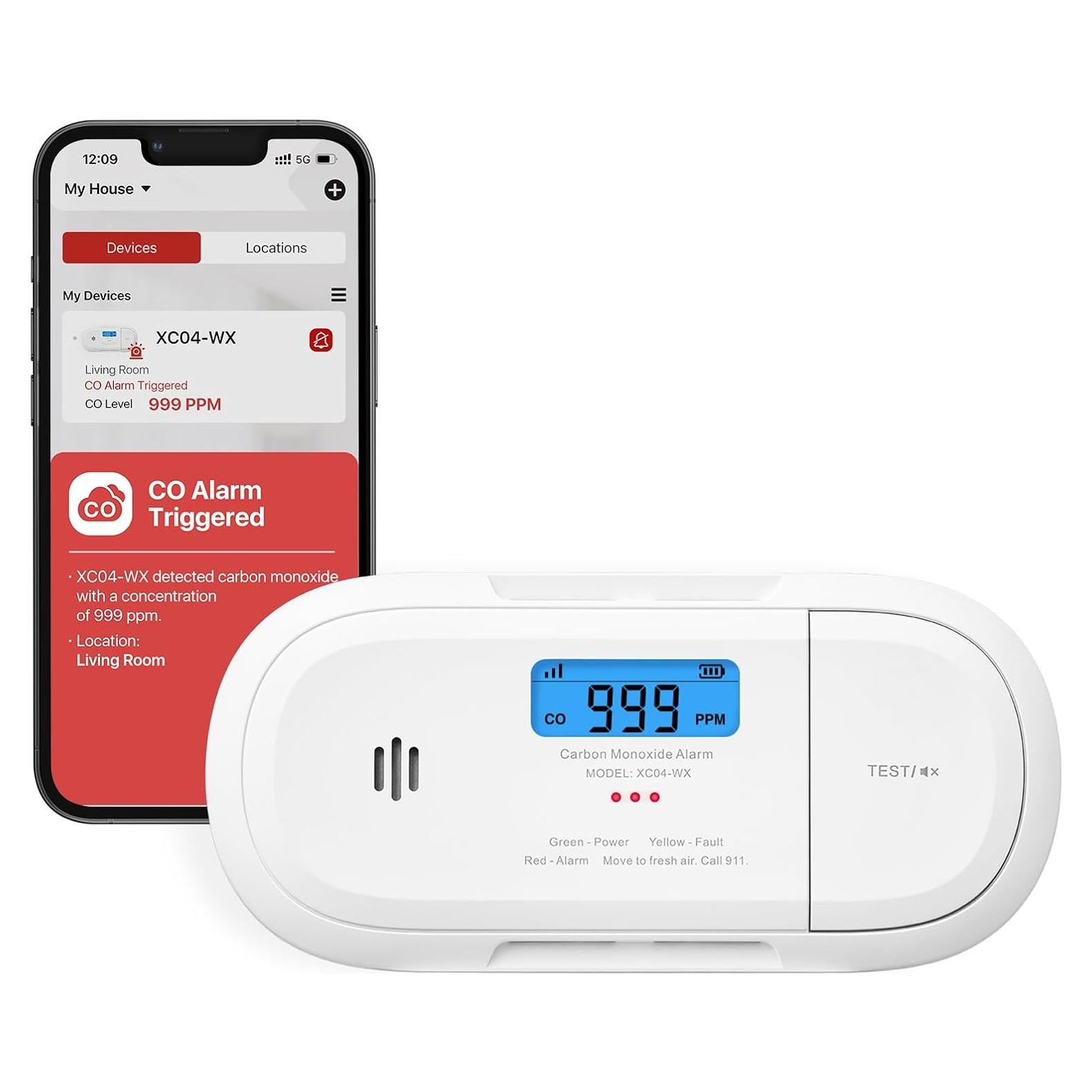 Detector de Monóxido de Carbono X-Sense XC04-WX Wi-Fi