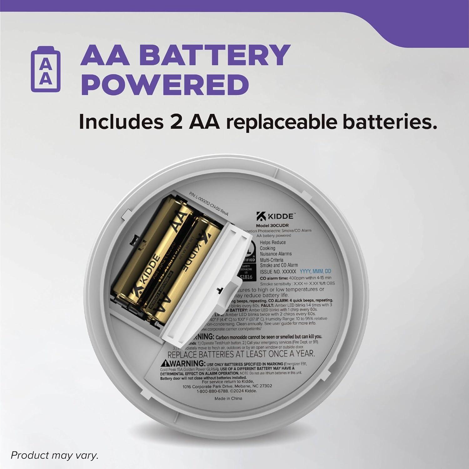 Detector de Humo y Monóxido de Carbono Kidde 30CUDR, Paquete de 2