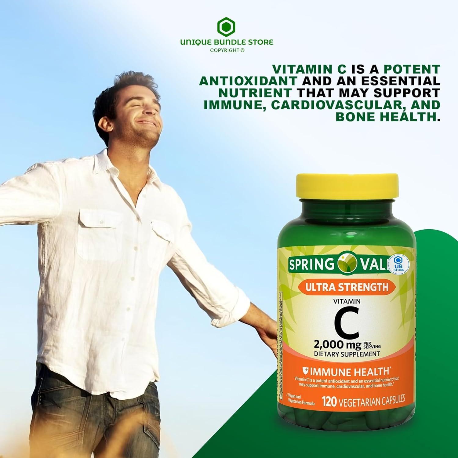 Vitamina C Ultra Fuerte 2000mg Spring Valley - 120 Cápsulas