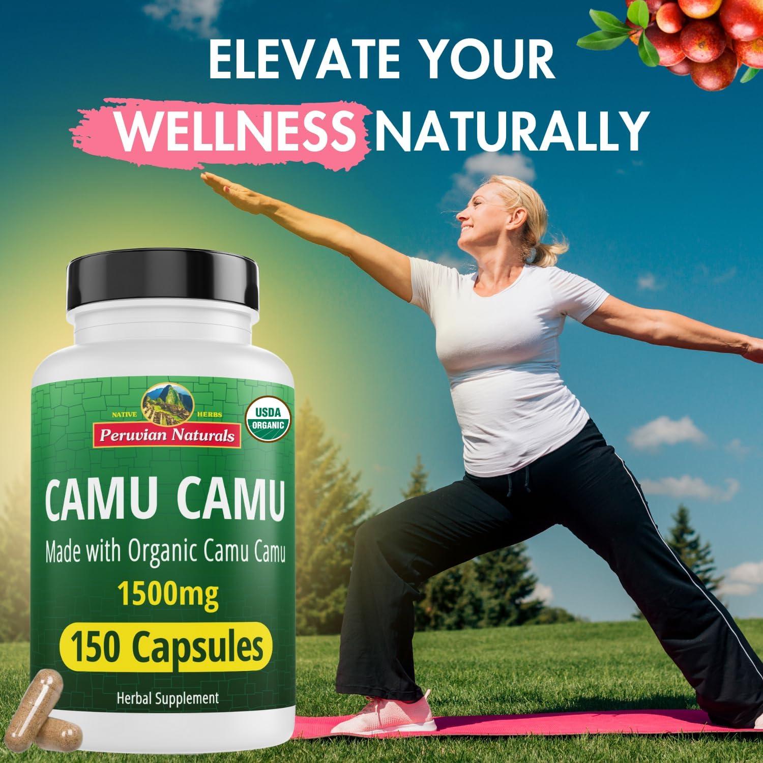 Cápsulas de Vitamina C Orgánica Camu Camu Peruvian Naturals 150 Unidades