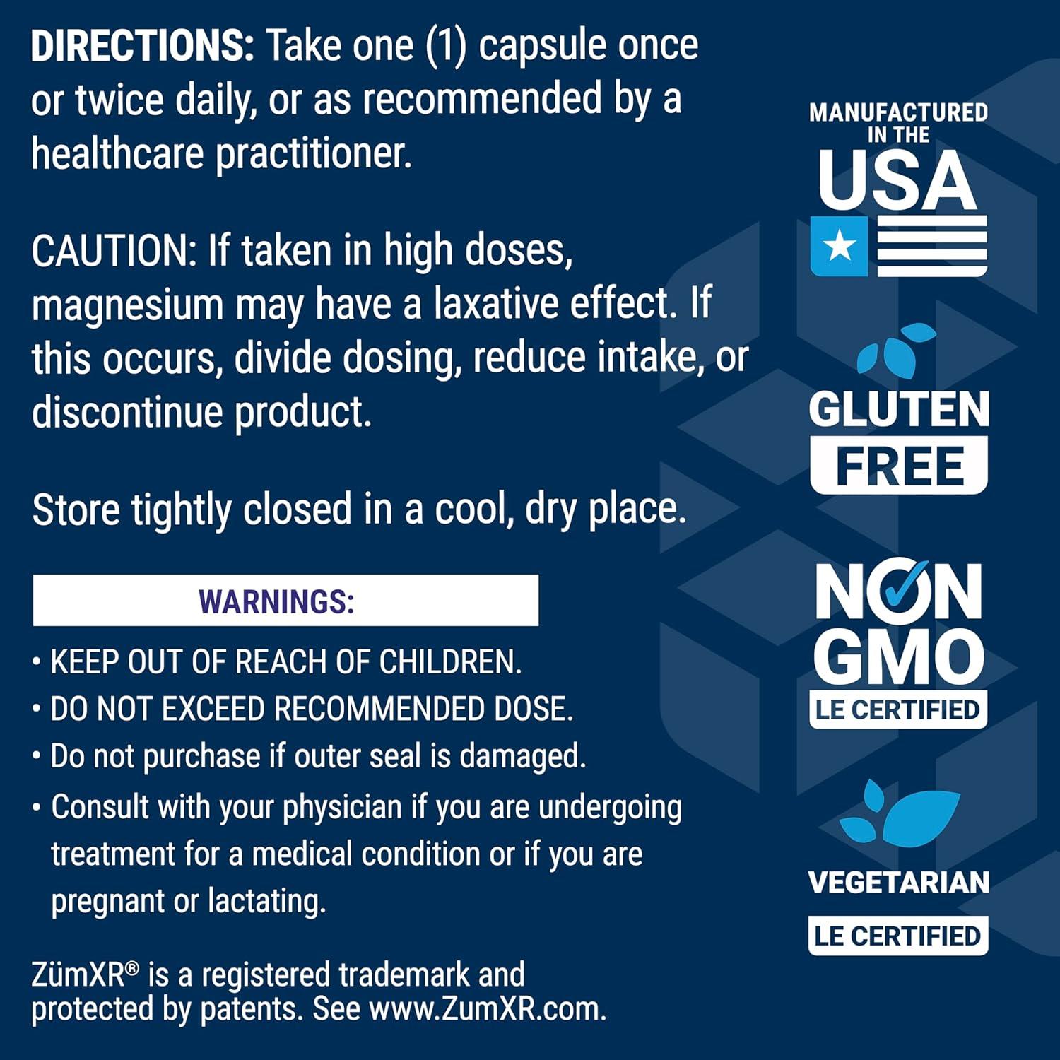 Suplemento de Magnesio Extensión de Vida 60 Cápsulas Vegetarianas