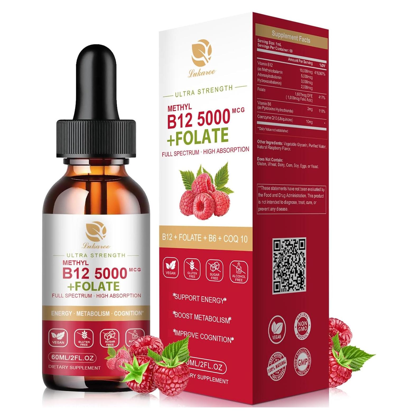Gotas de Vitamina B12 Lukaree 59 ml - Veganas y Líquidas