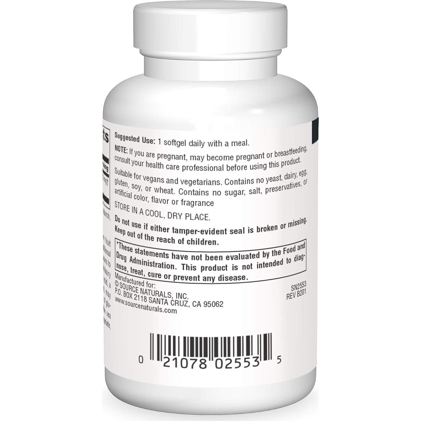 Source Naturals Omega-7 Aceite de Espino Marino Vegano - 30 Cápsulas