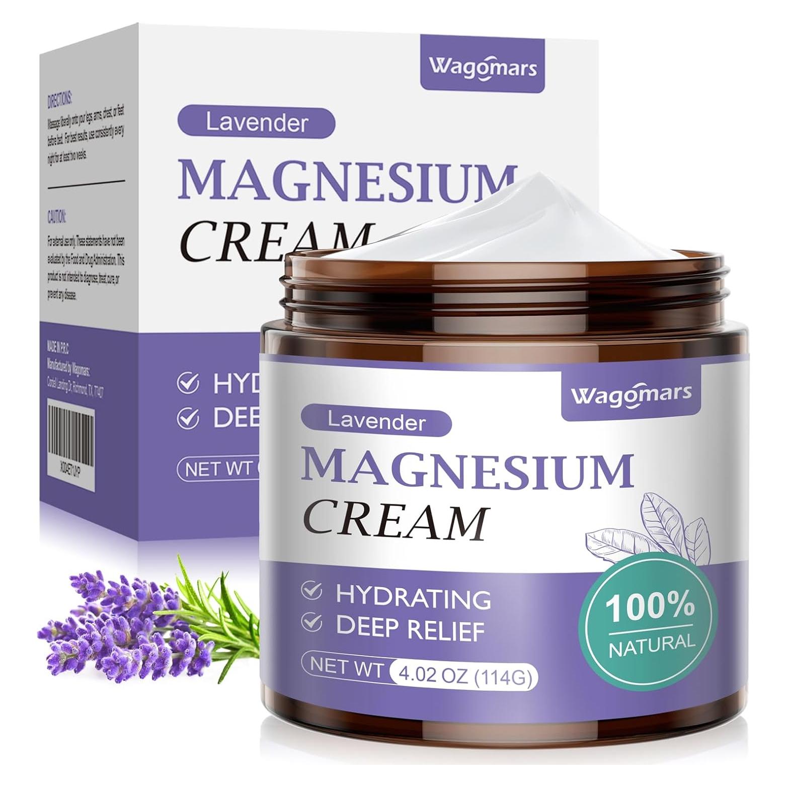 Crema de Magnesio Natural Wagomars 113g - Relajación Muscular Lavanda