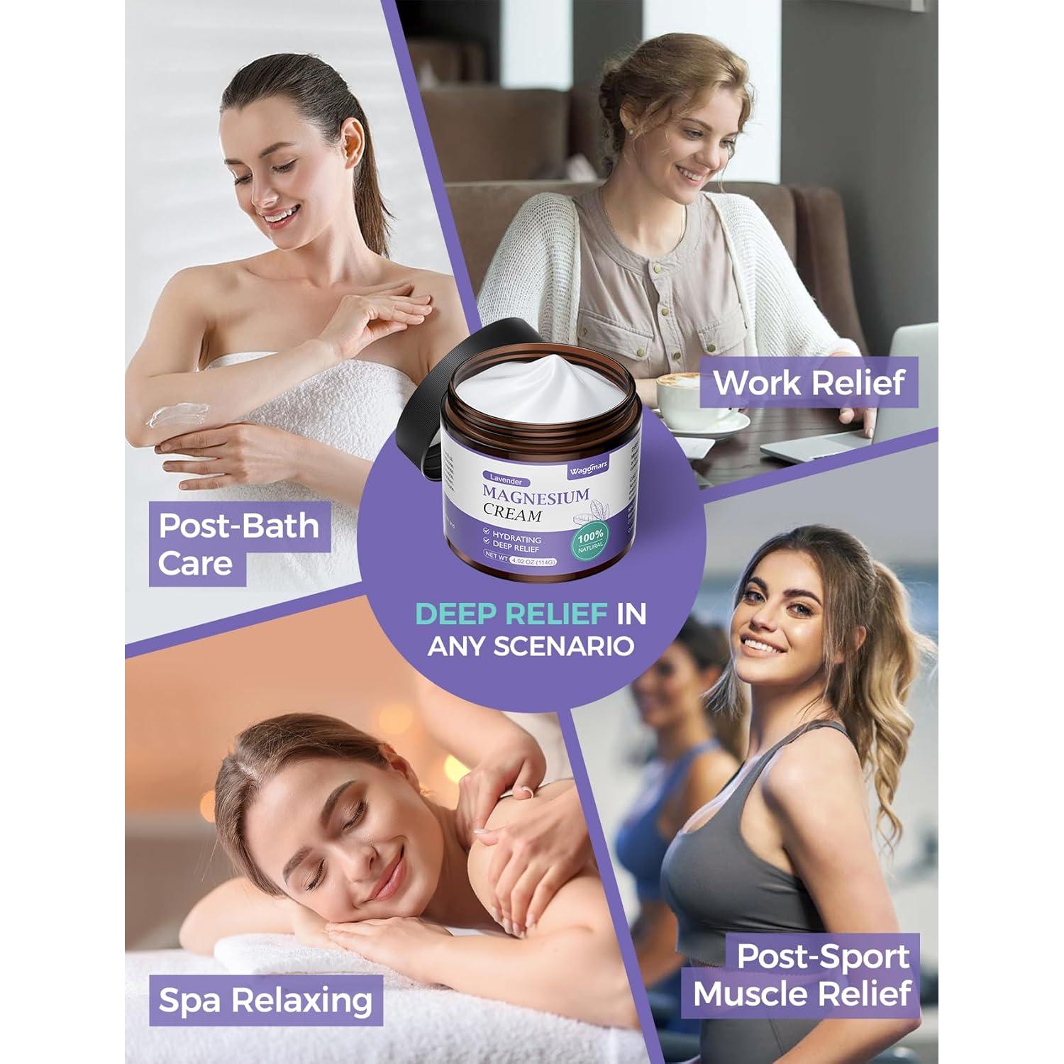 Crema de Magnesio Natural Wagomars 113g - Relajación Muscular Lavanda