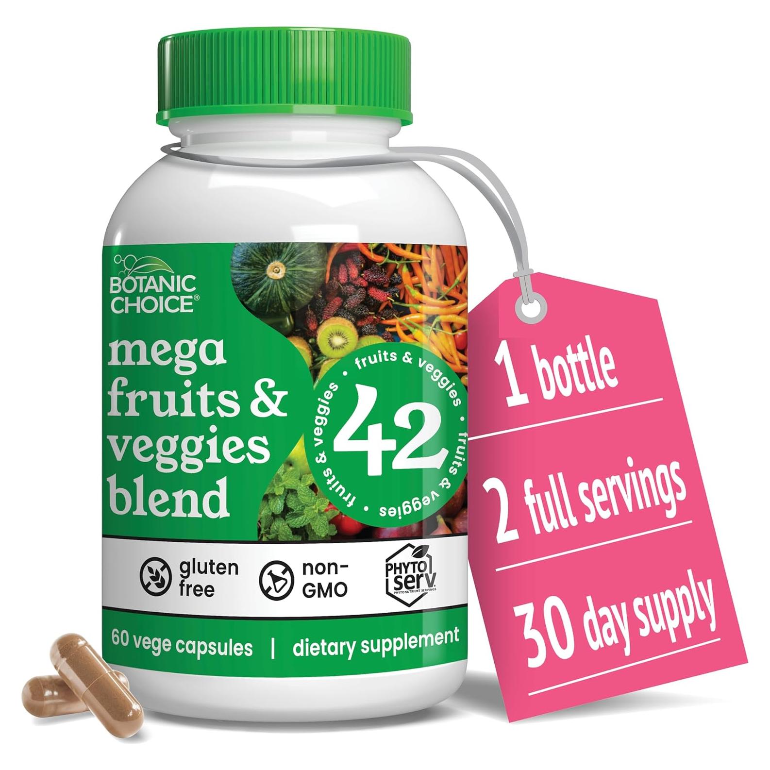 Mezcla Mega de Frutas y Verduras Botanic Choice - 60 Cápsulas