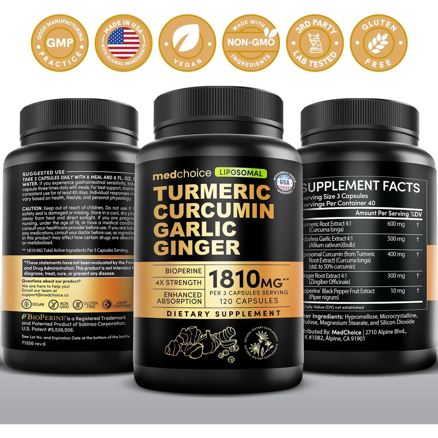 Suplemento de Cúrcuma Liposomal MEDCHOICE 120 Cápsulas