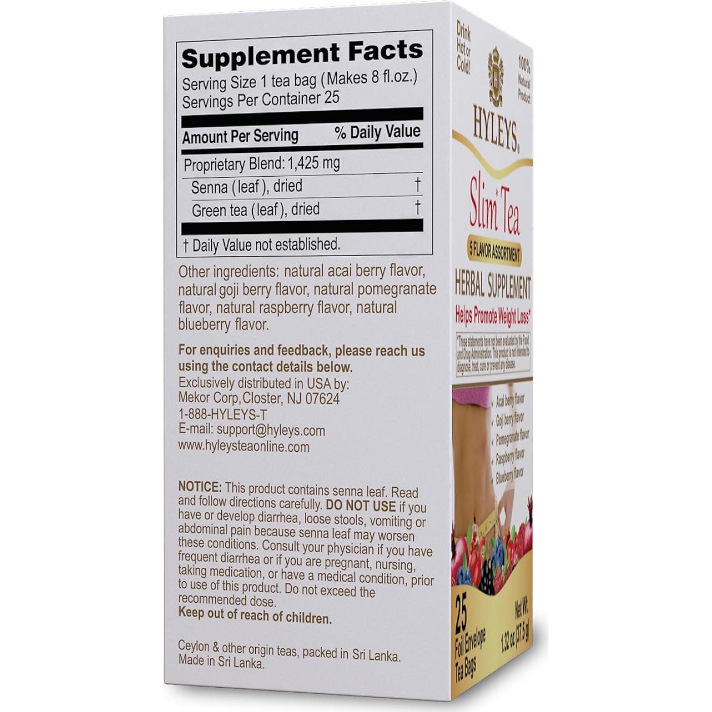 Hyleys Slim Tea 25 Bolsitas - Suplemento Herbal Pérdida de Peso