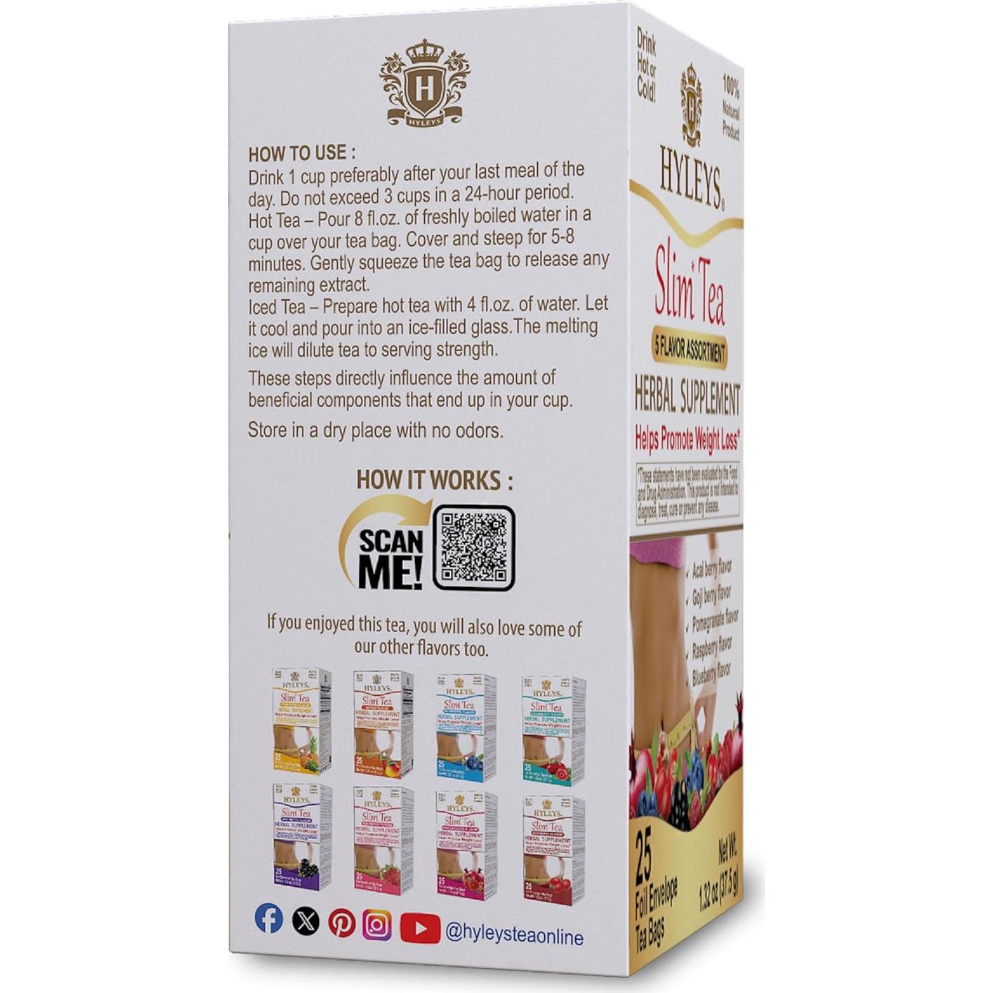 Hyleys Slim Tea 25 Bolsitas - Suplemento Herbal Pérdida de Peso