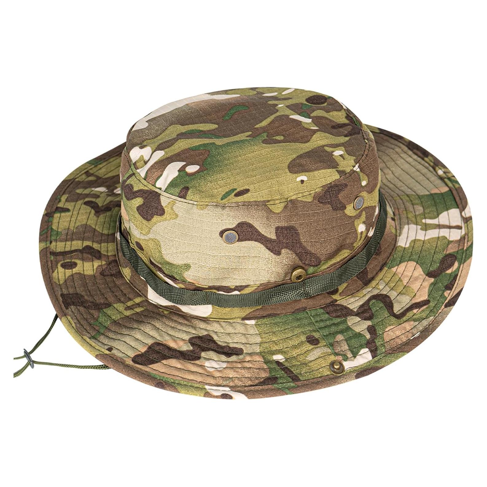 Sombrero Boonie UPF 50+ Verde Camo Unisex para Exterior