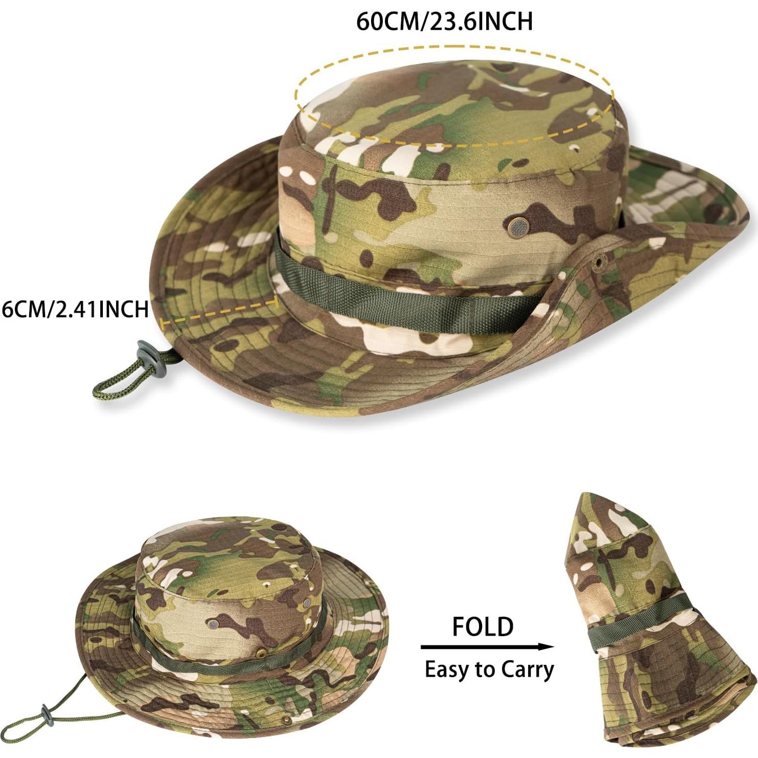 Sombrero Boonie UPF 50+ Verde Camo Unisex para Exterior