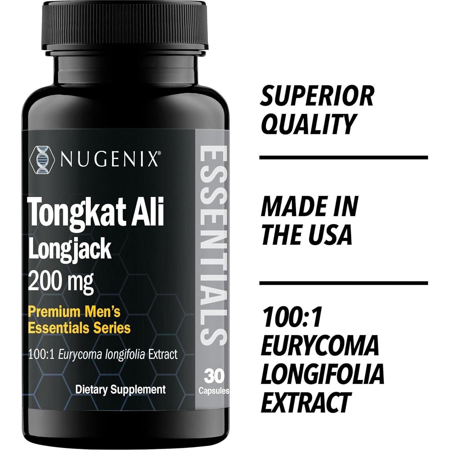 Nugenix Essentials Tongkat Ali 30 cápsulas - Salud Masculina