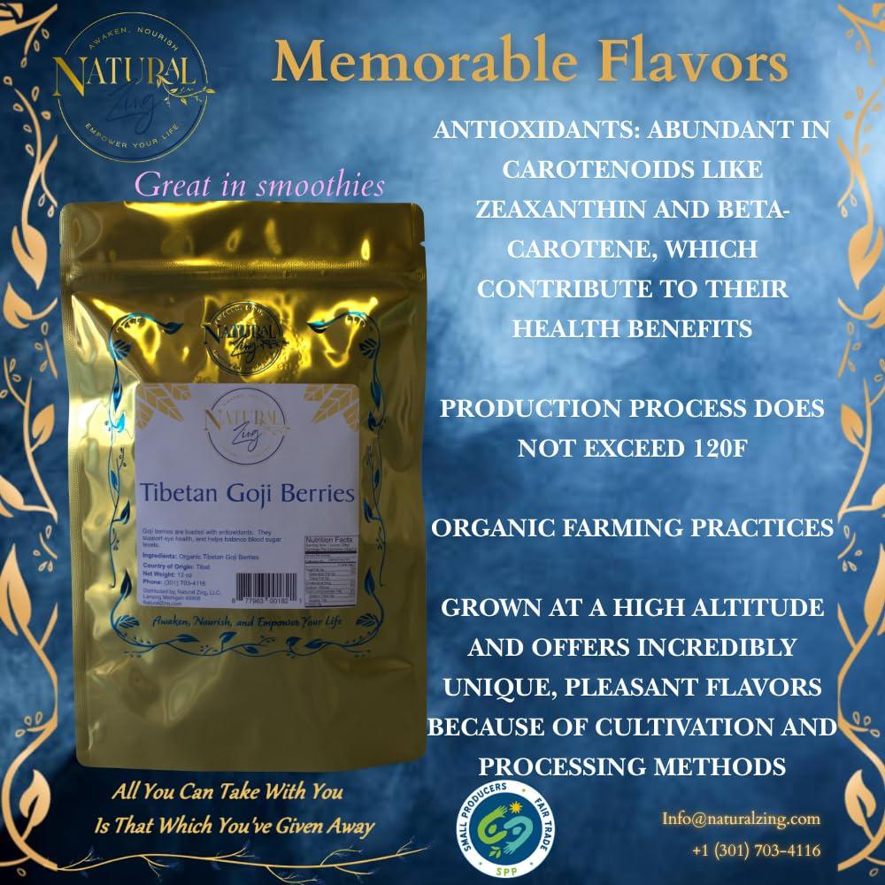 Bayas de Goji Tibetanas Naturales Zing - 226.8 g - Antioxidantes