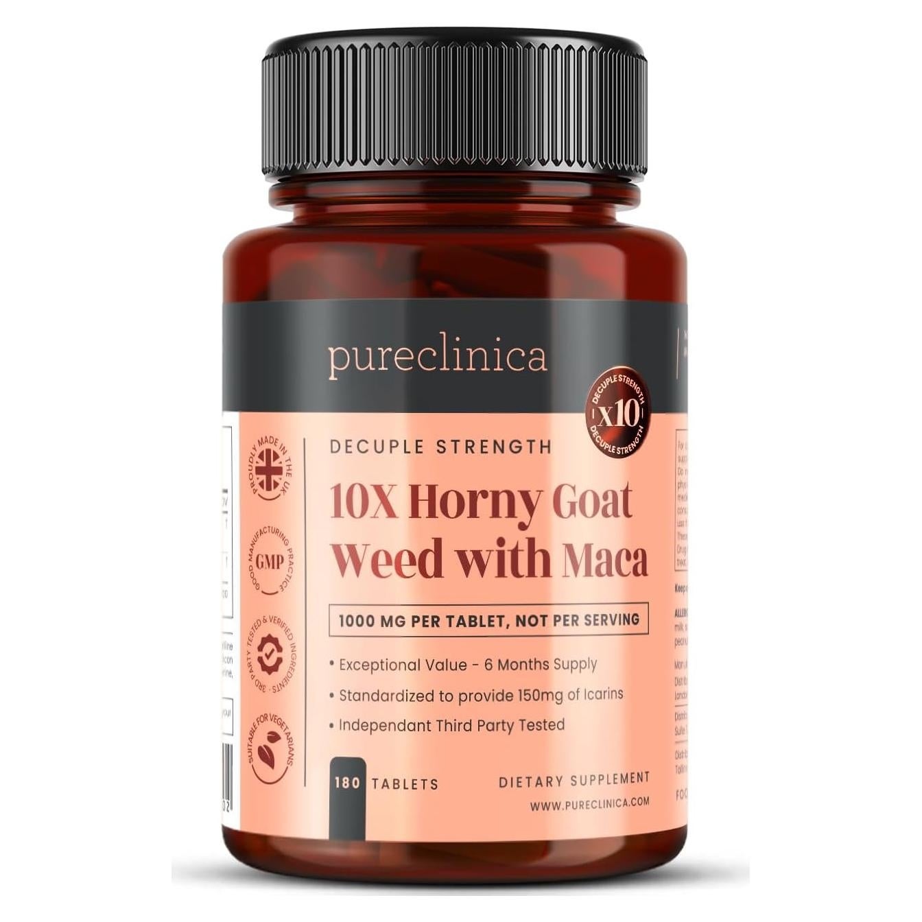 Suplemento Pureclinica Hierba de Cabra Apasionada 6250mg x180