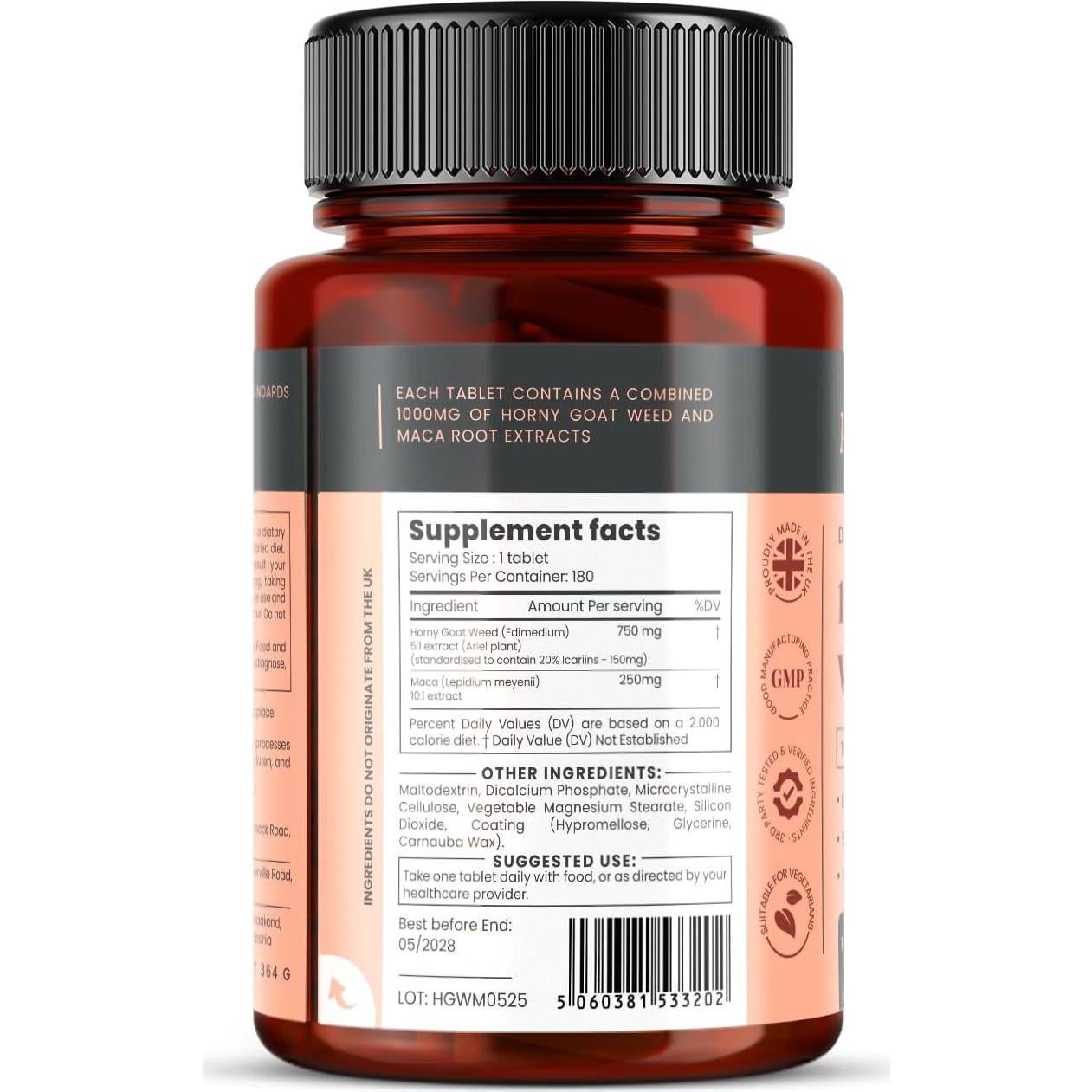 Suplemento Pureclinica Hierba de Cabra Apasionada 6250mg x180