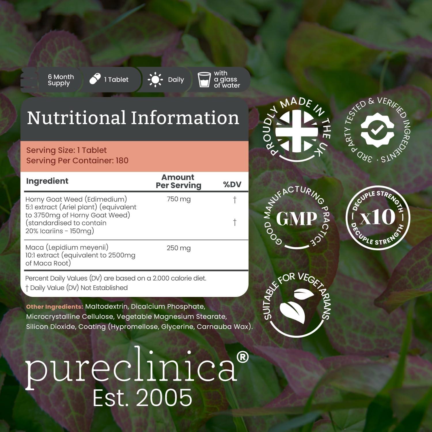 Suplemento Pureclinica Hierba de Cabra Apasionada 6250mg x180