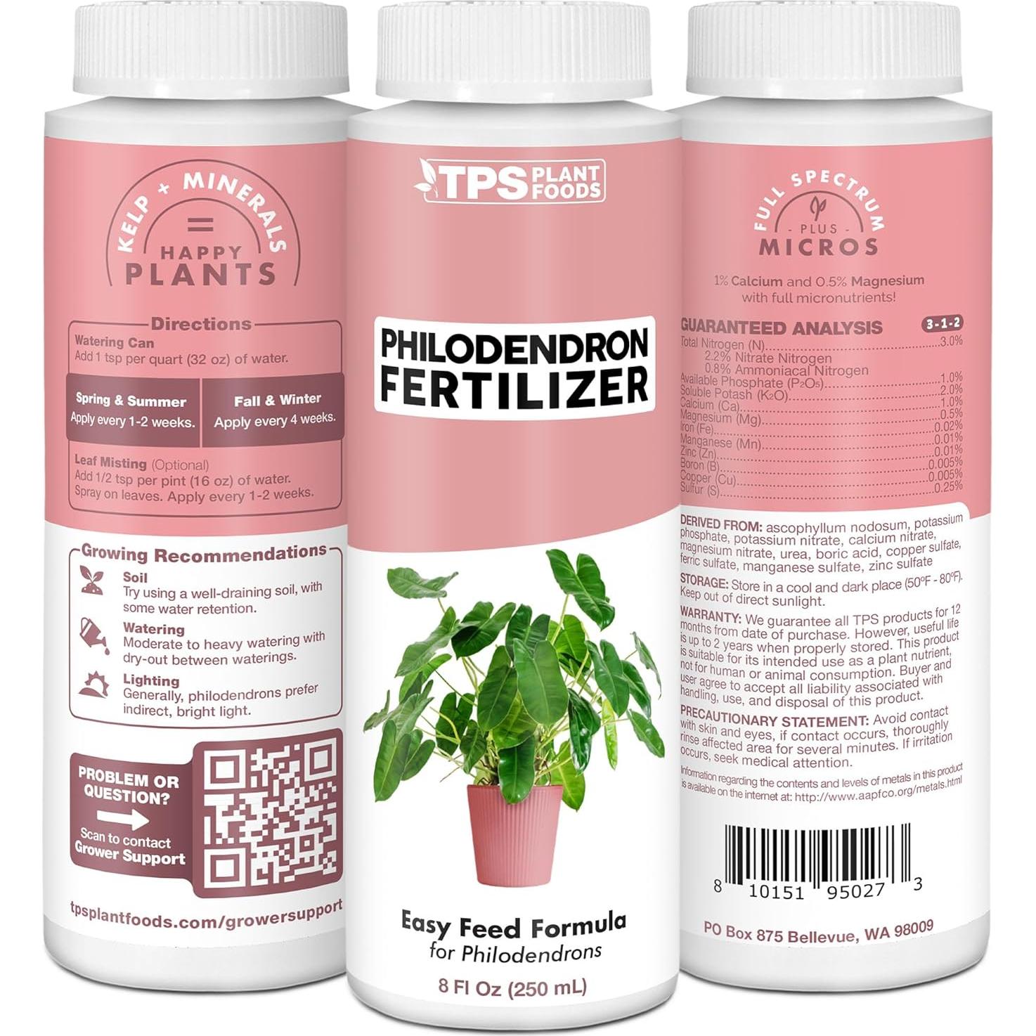 Fertilizante Líquido TPS Nutrients 250mL para Philodendron