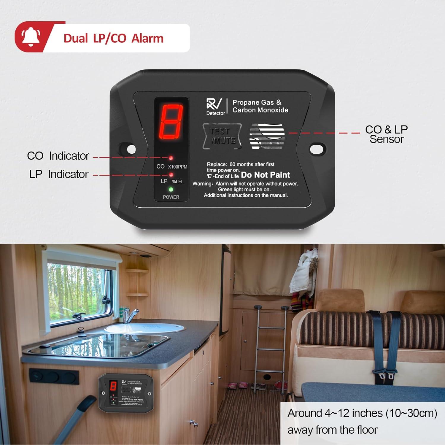 Detector de Alarma Dual Leakbee R502 CO y Gas Propano