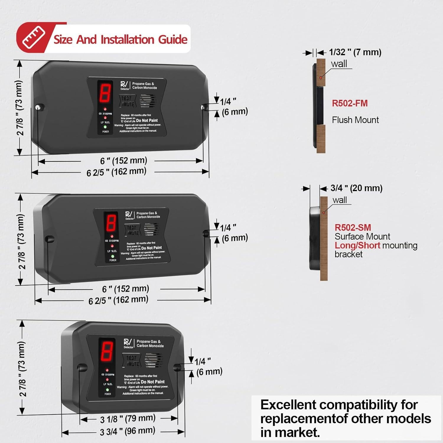 Detector de Alarma Dual Leakbee R502 CO y Gas Propano