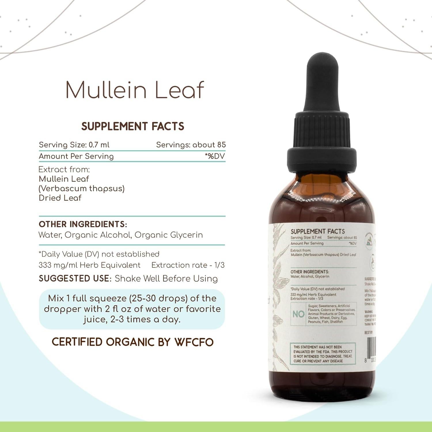 Extracto de Mullein HerbEra 59 ml Sin Alcohol 100% Natural