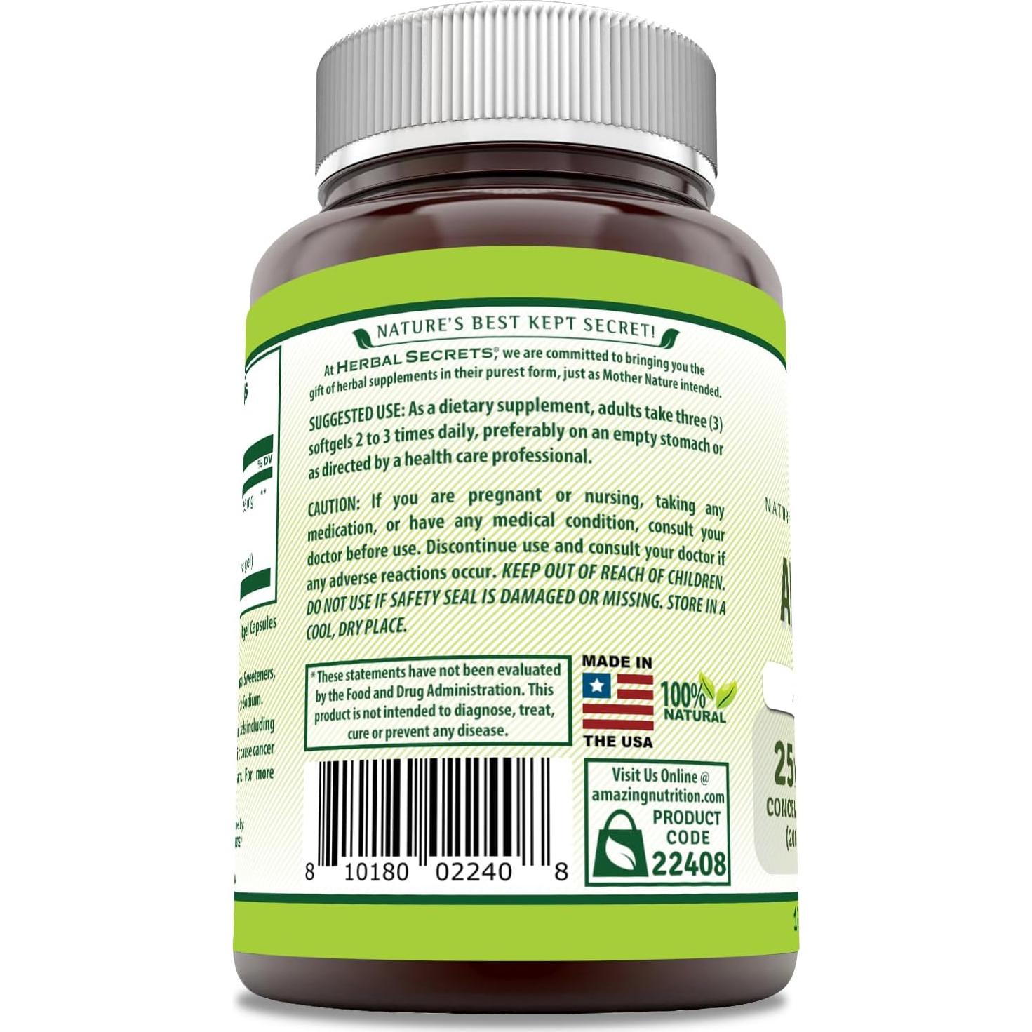 Suplemento de Aloe Vera Herbal Secrets 5000 Mg 120 Softgels