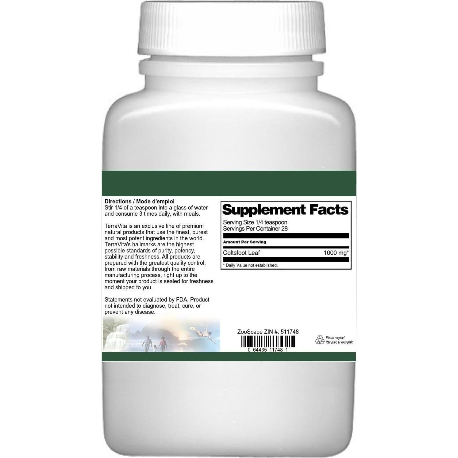 Polvo de Hoja de Coltsfoot TerraVita 28.35 g Sin Rellenos