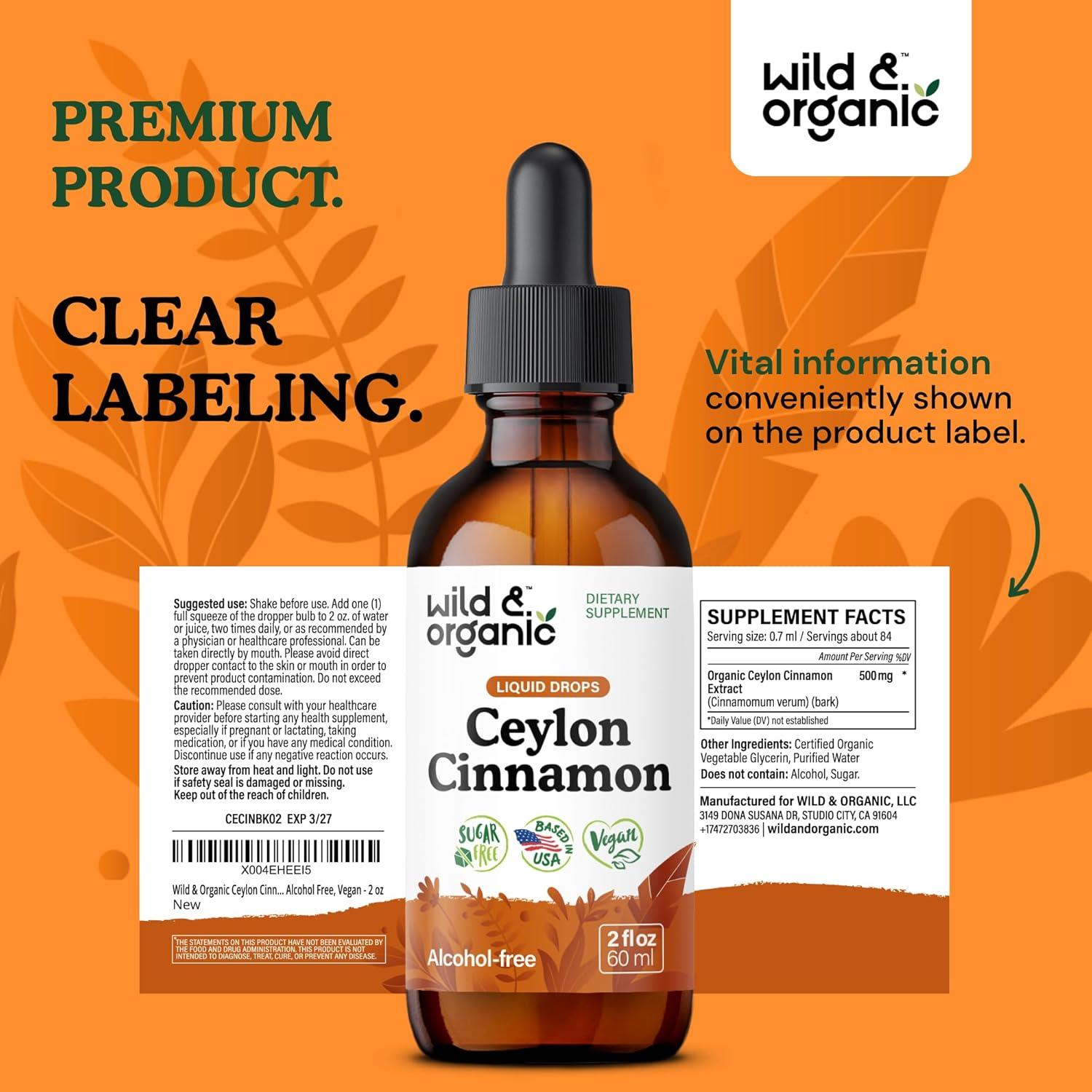 Extracto Líquido de Canela de Ceilán Orgánica 500mg - 59.15ml