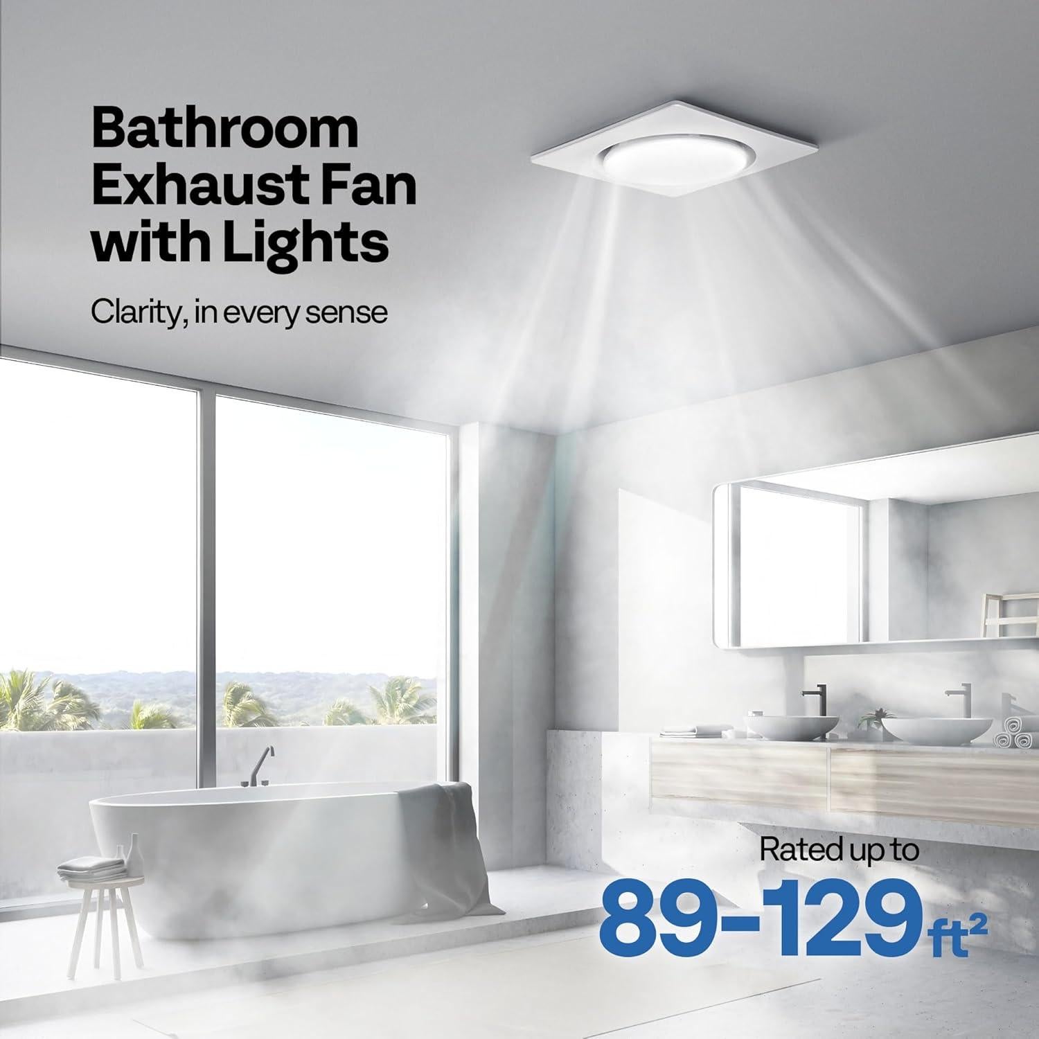 Ventilador Extractor de Baño VIVOHOME 3CCT Luz y 160 CFM