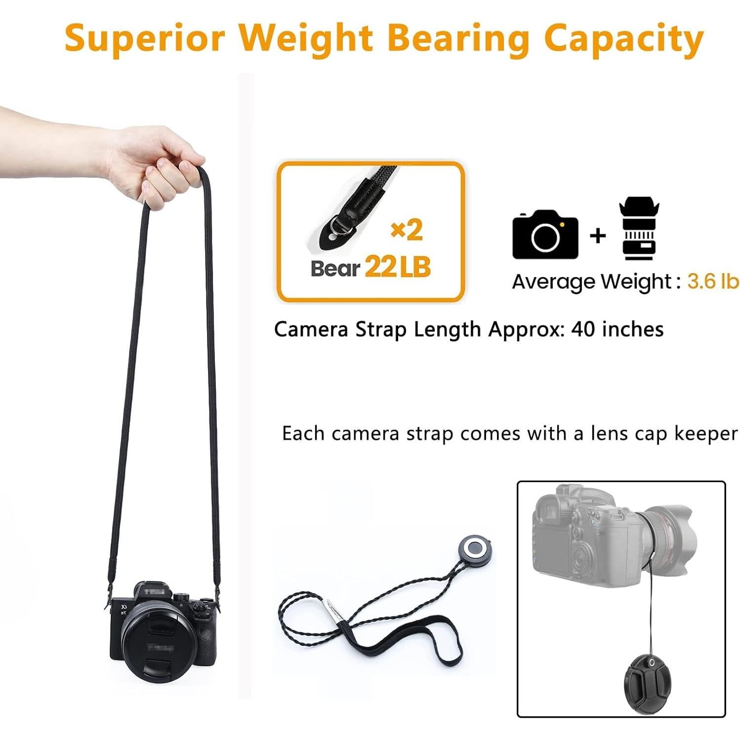 Correa para cámara Hargedis ST-CL negra, alta resistencia y antideslizante