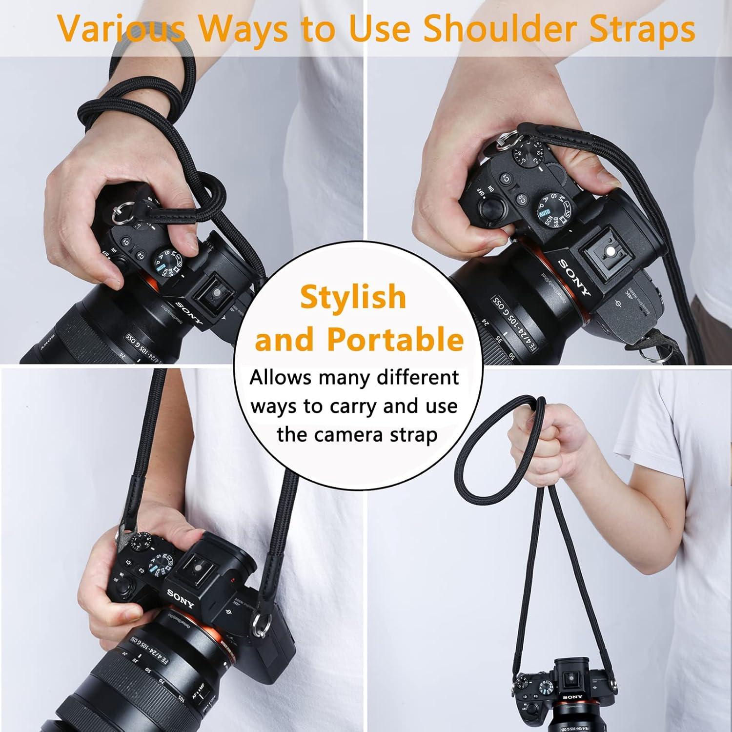 Correa para cámara Hargedis ST-CL negra, alta resistencia y antideslizante