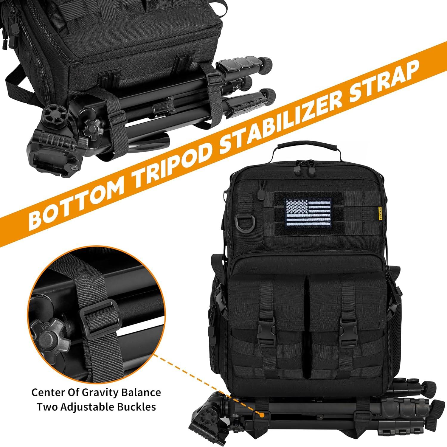 Mochila para cámara TORIBIO resistente al agua con compartimento para laptop 15.6"