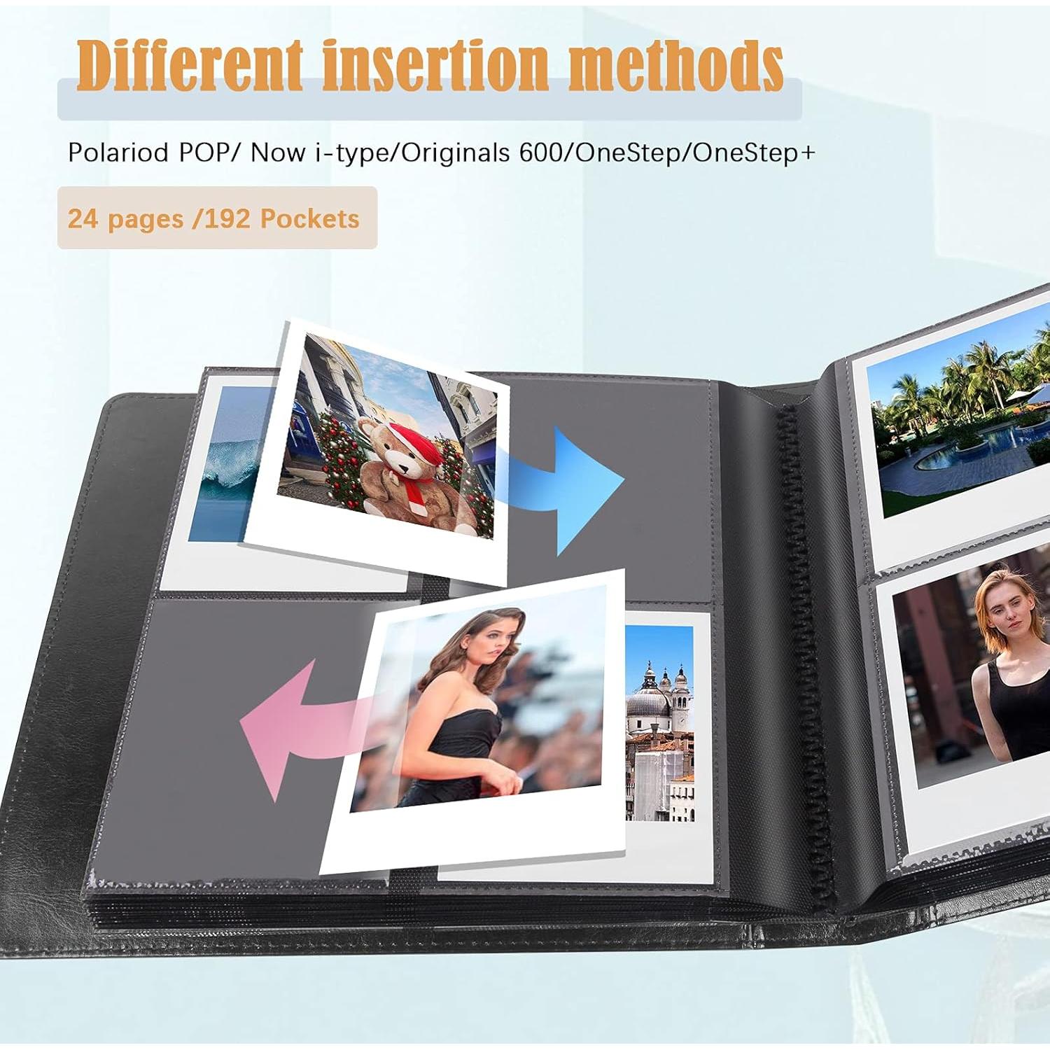 Álbum de Fotos Polaroid Ruibytree 192 Bolsillos Negro