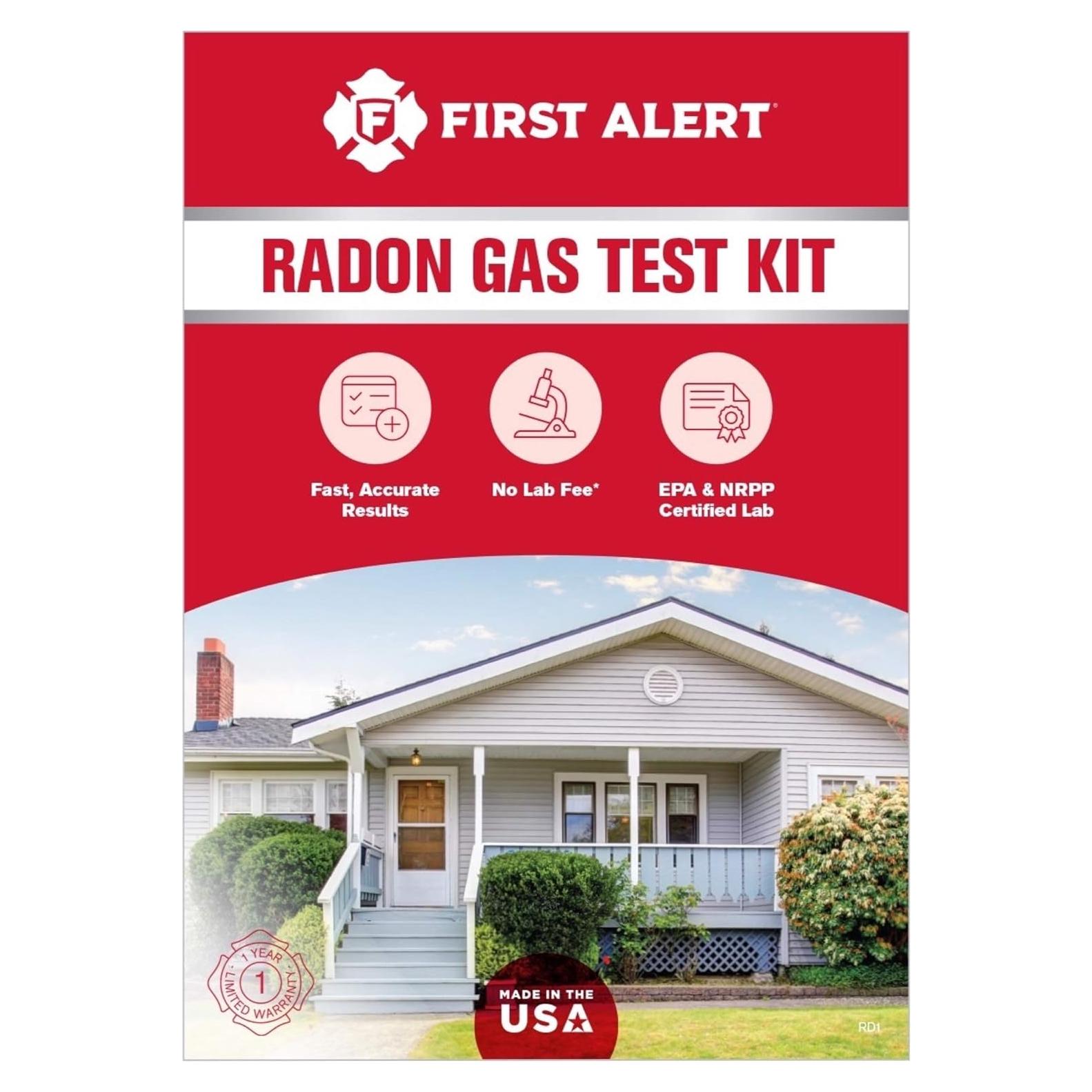 Kit de Prueba de Gas Radón First Alert RD1 - Seguro y Efectivo
