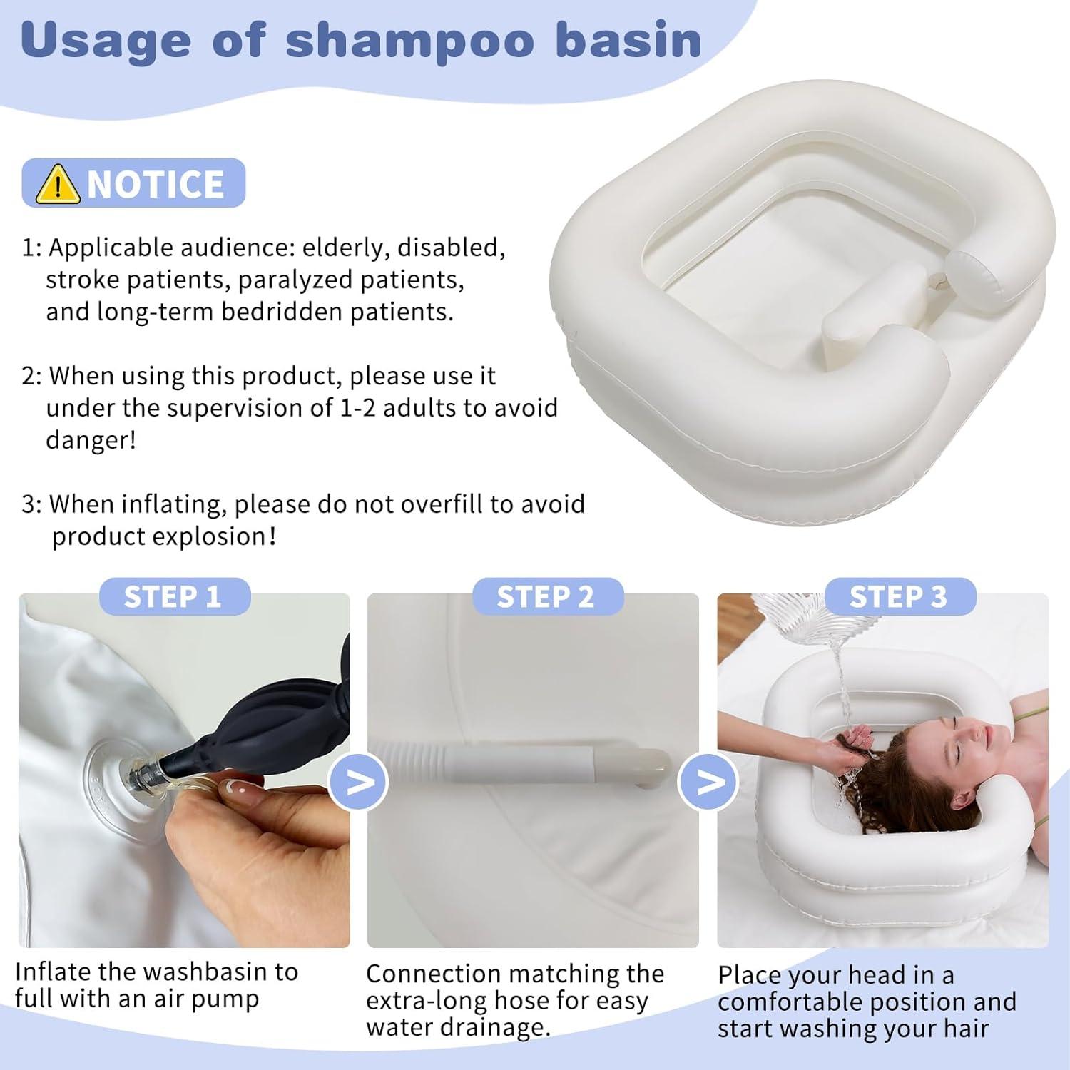 Bañera de Champú Inflable GSengGoung 61x51cm Blanco Crema