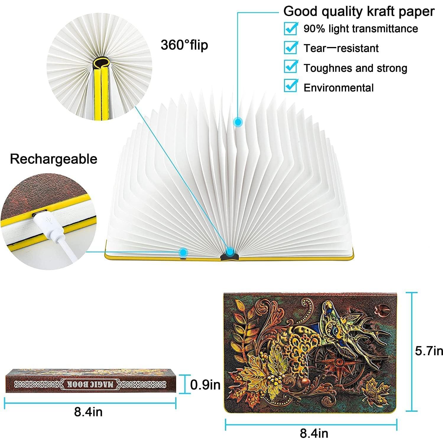 Lámpara de libro LED QXMGCBOK 21.5 cm recargable USB 3 colores