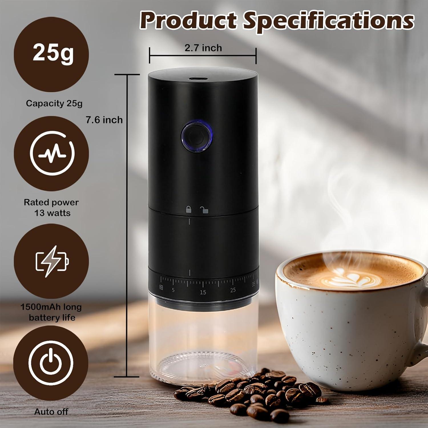 Molino de café eléctrico portátil ShunChengFa HB-995 1500mAh