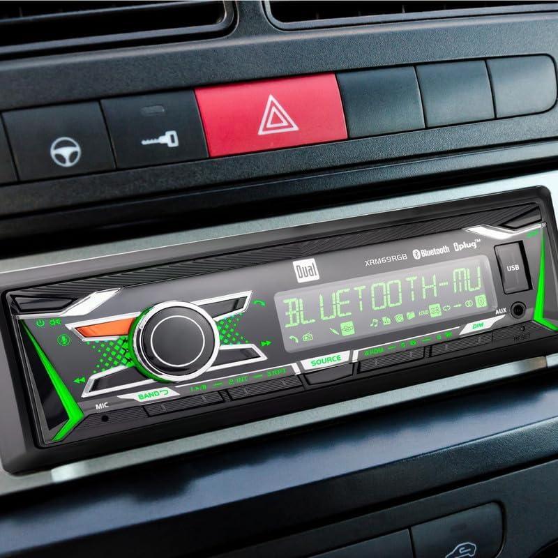 Estéreo de automóvil Dual XRM69RGB con Bluetooth y colores RGB