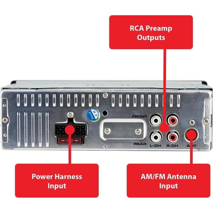 Estéreo de automóvil Dual XRM69RGB con Bluetooth y colores RGB