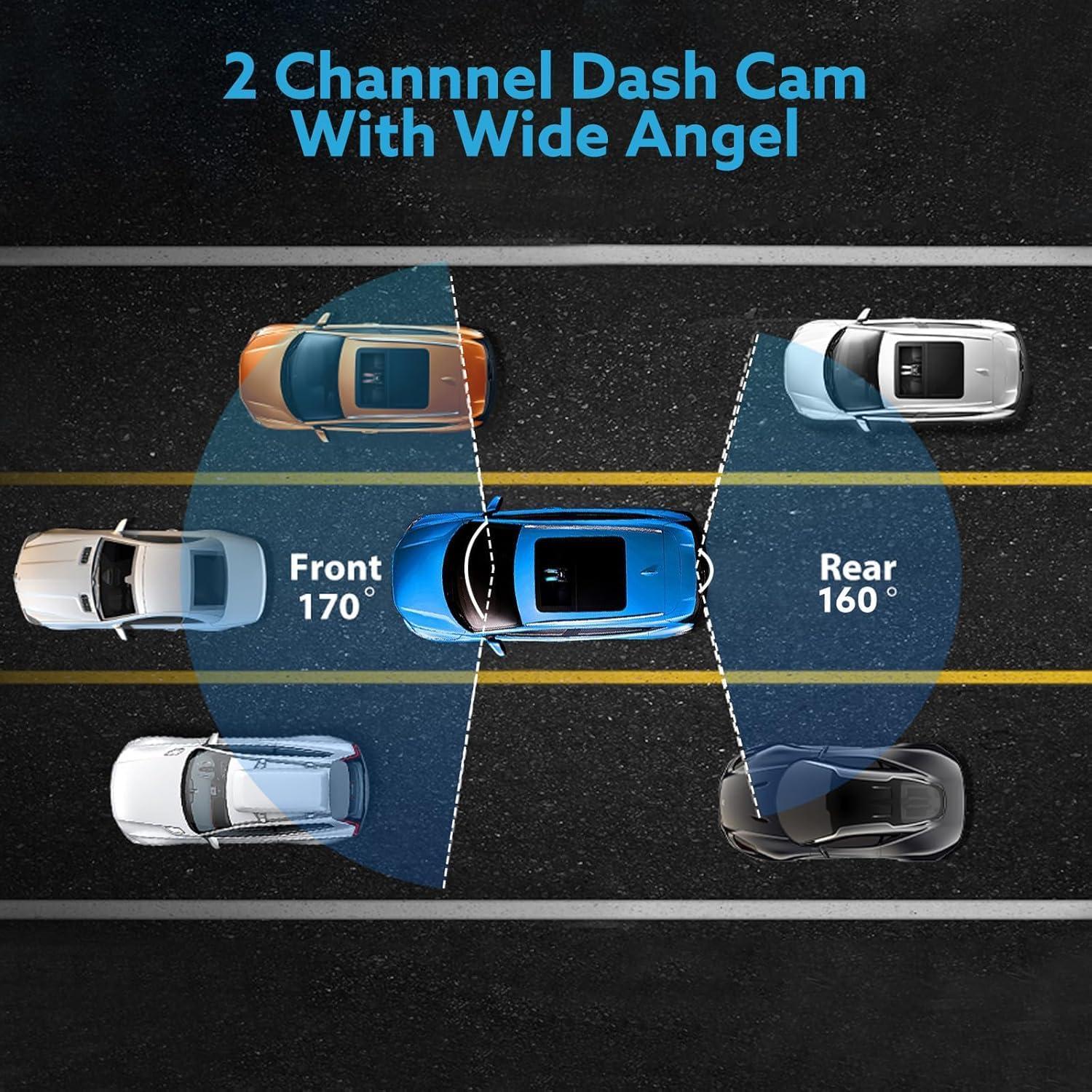 Cámara Dash 4K Delantera y Trasera Wkreuoar con G-Sensor