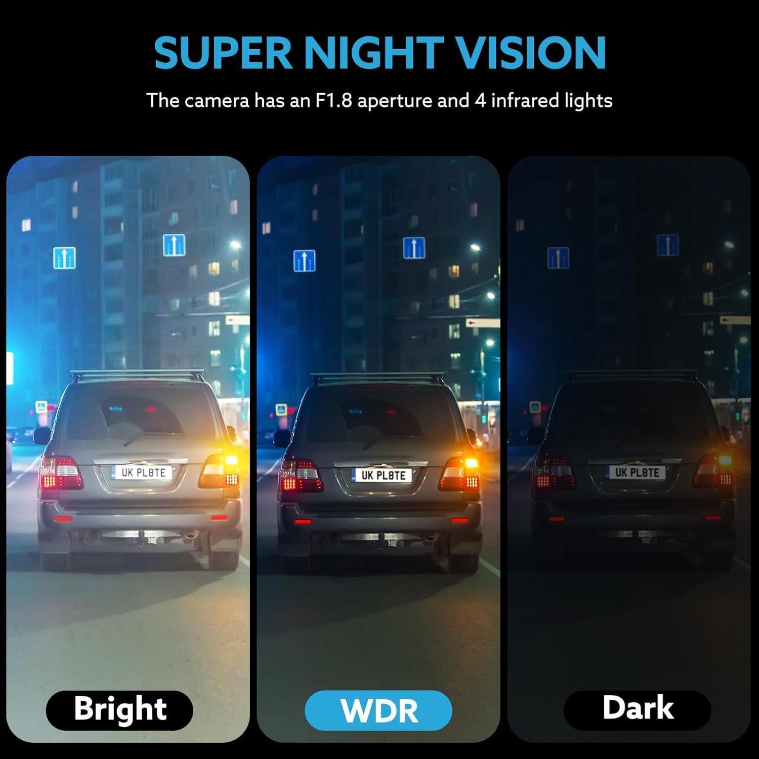 Cámara Dash 4K Delantera y Trasera Wkreuoar con G-Sensor