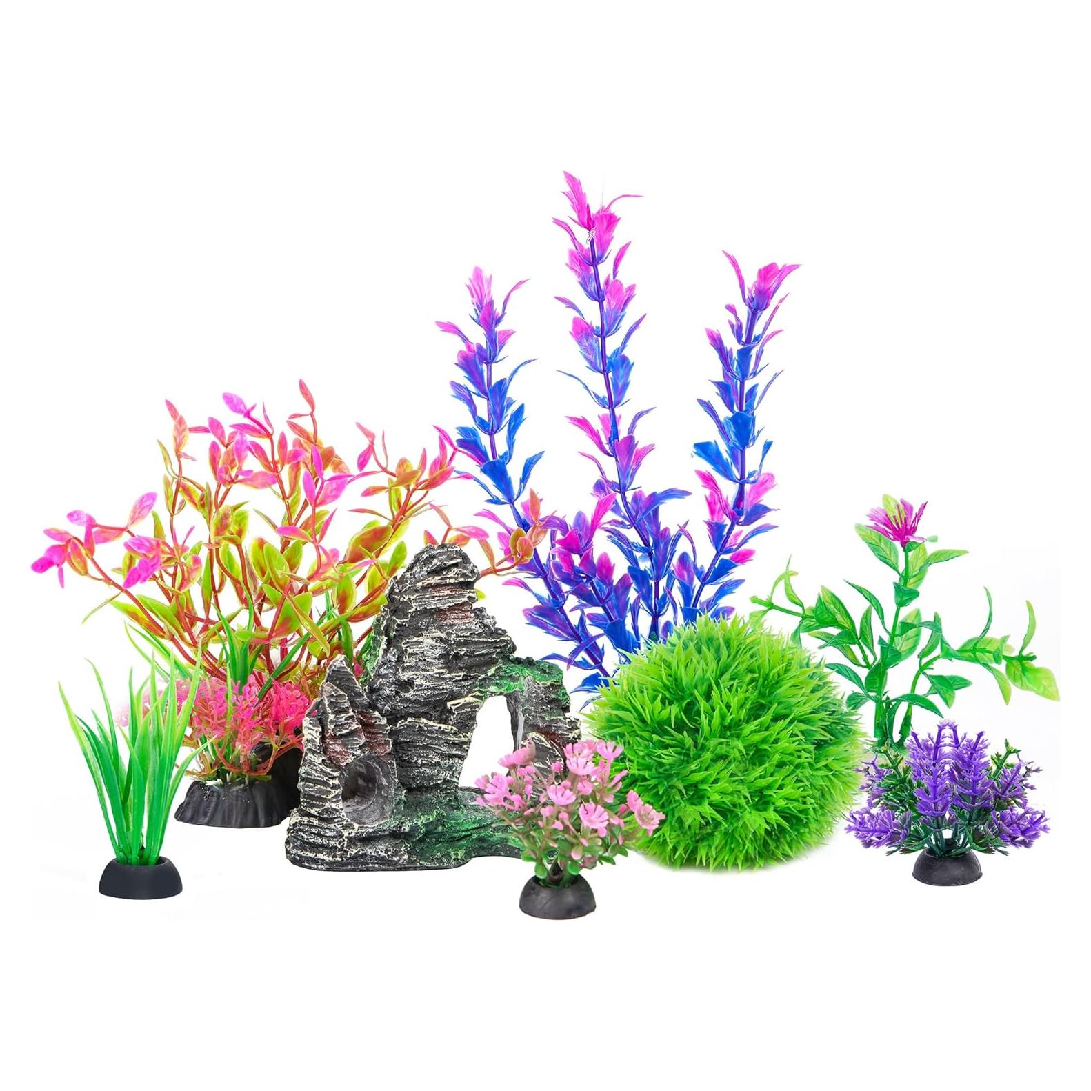 Conjunto de Plantas Plásticas Artificiales Ameliade para Acuarios